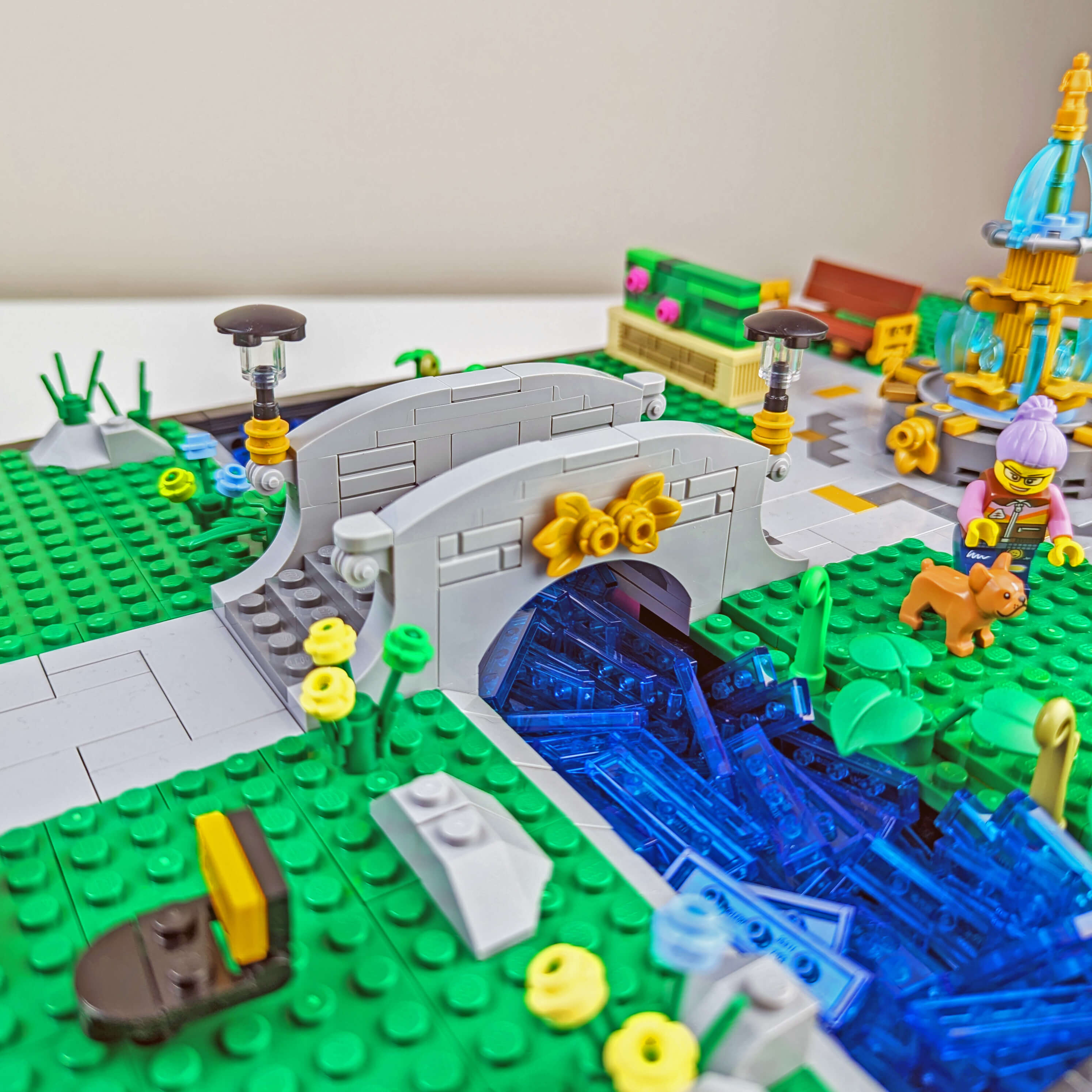 City Park Foot Bridge - Custom Brick Built Set - Made Using LEGO® Parts